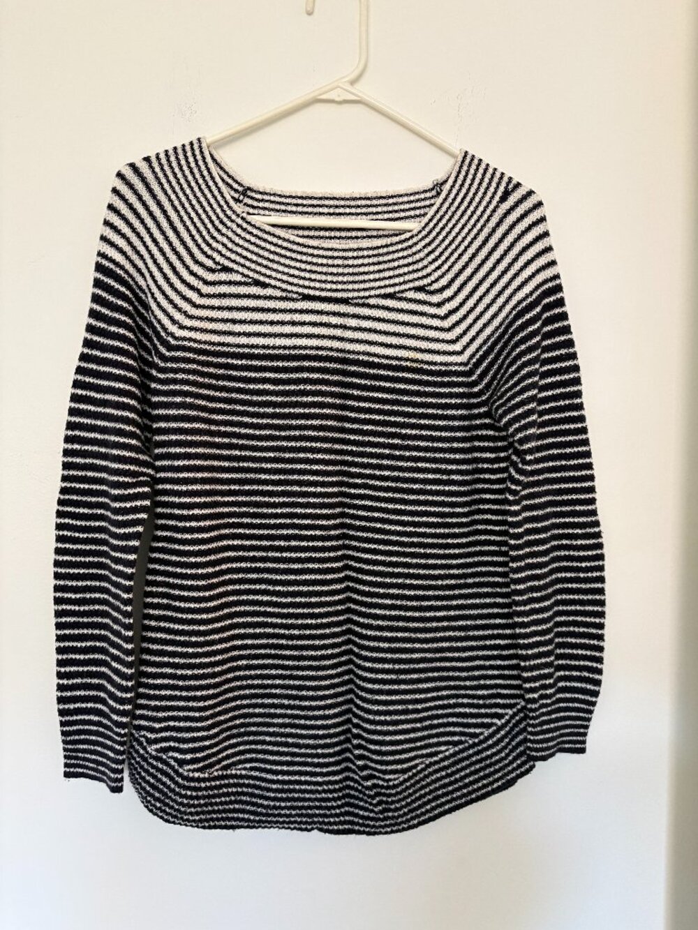 Blue and White Stripe Loft Sweater | Size Small